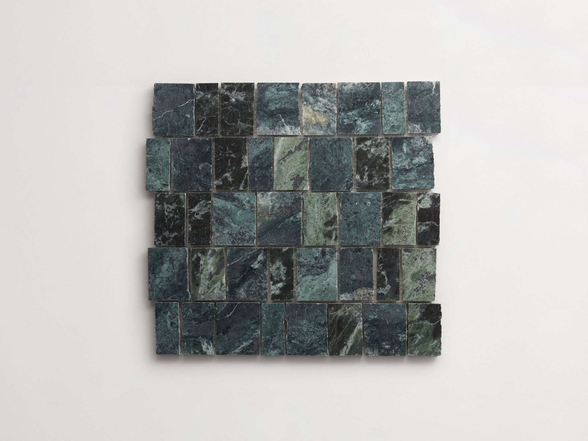 lapidary | rough cut mosaic sheet | mosaic verde marble (standard joint) ~ 11.125"x12.25"x0.375"