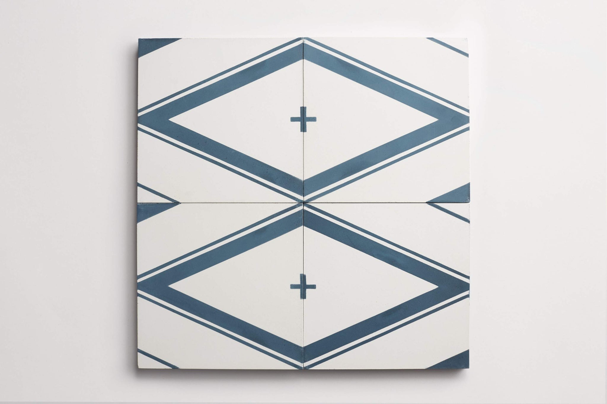 cement | new west pattern five | federal blue + white (hudson bay) ~ 8"x8"x0.625"