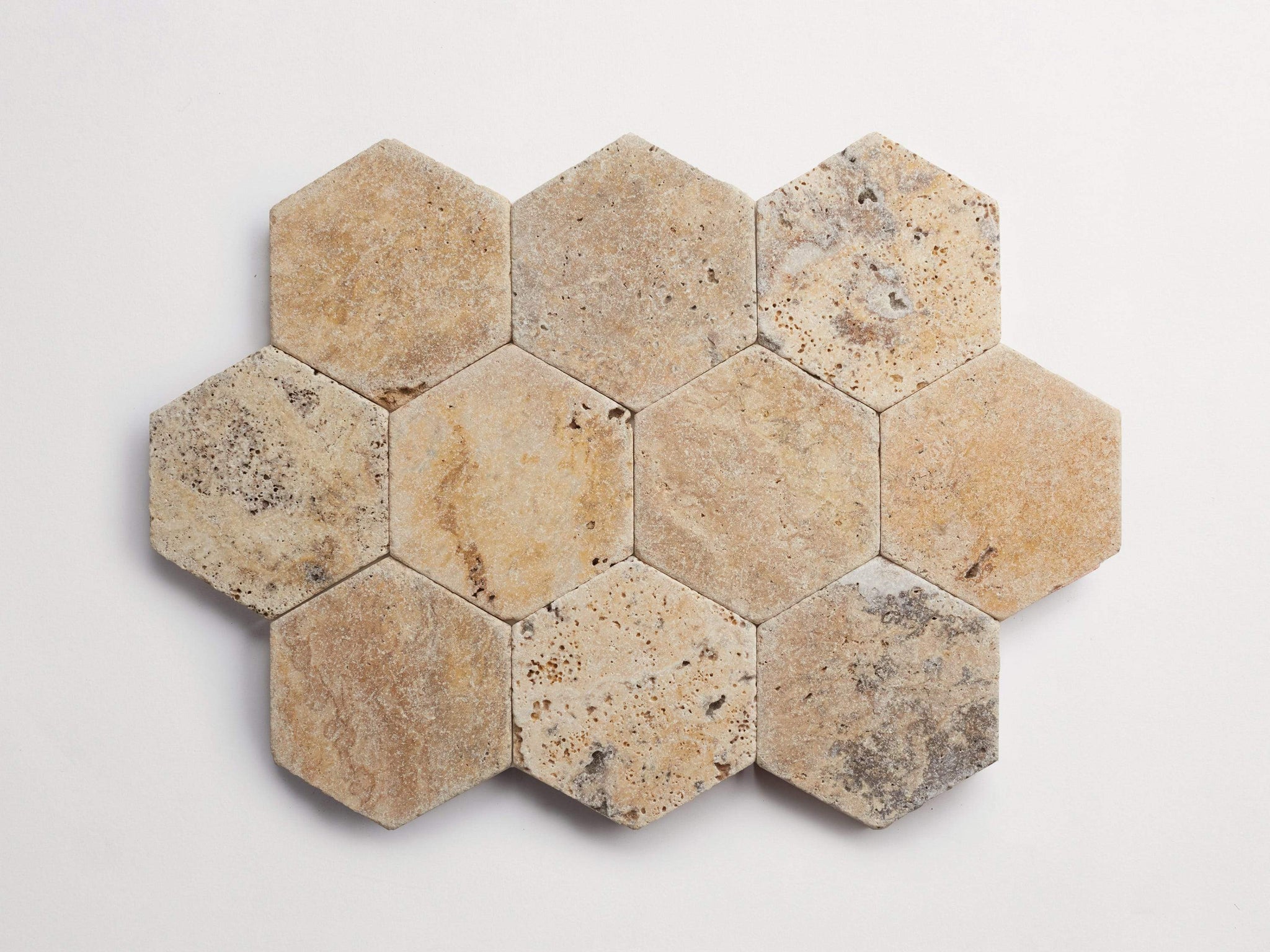 pantry pavers | pumice | hex ~ 6"x6.75"x0.375"