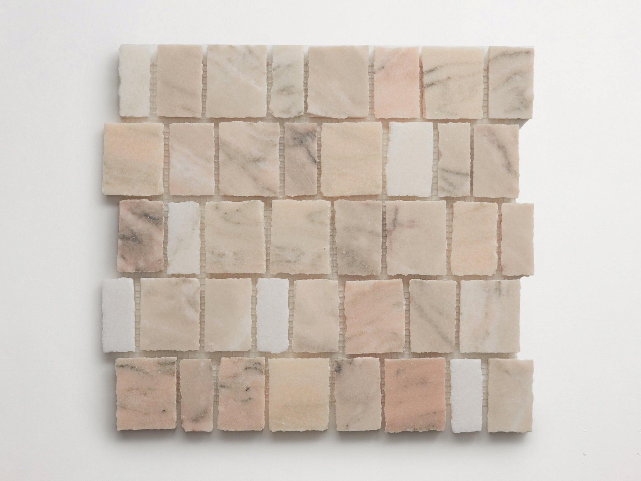 lapidary | rough cut mosaic sheet | pink/grey (standard joint) ~ 11.125"x12.25"x0.375"