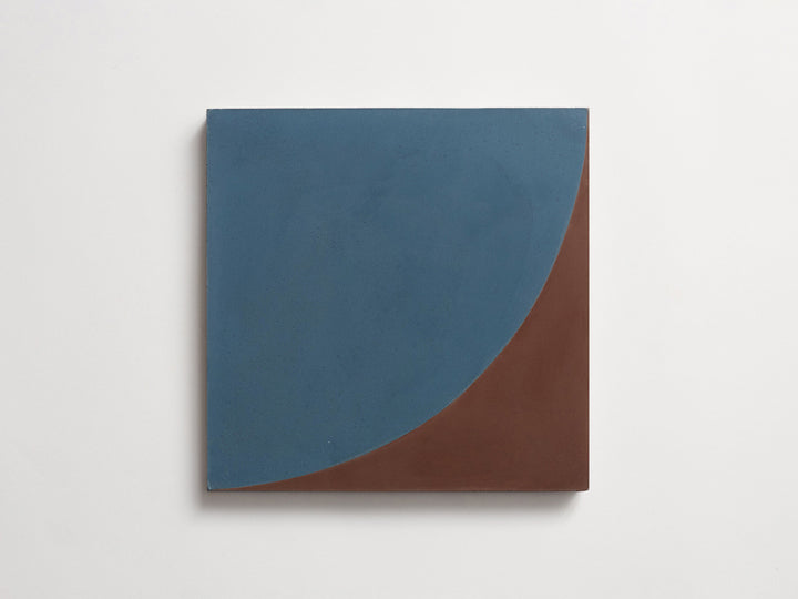 cement | arc | federal blue + dark chocolate ~ 8"x8"x0.625"