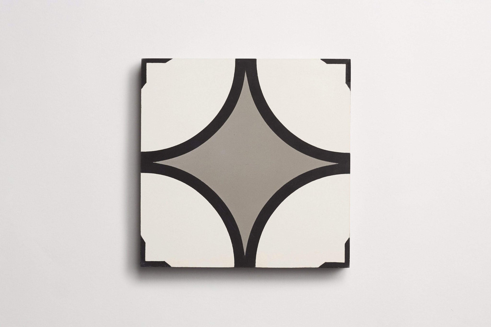 cement | peabody | white, black + metal ~ 8"x8"x0.625"