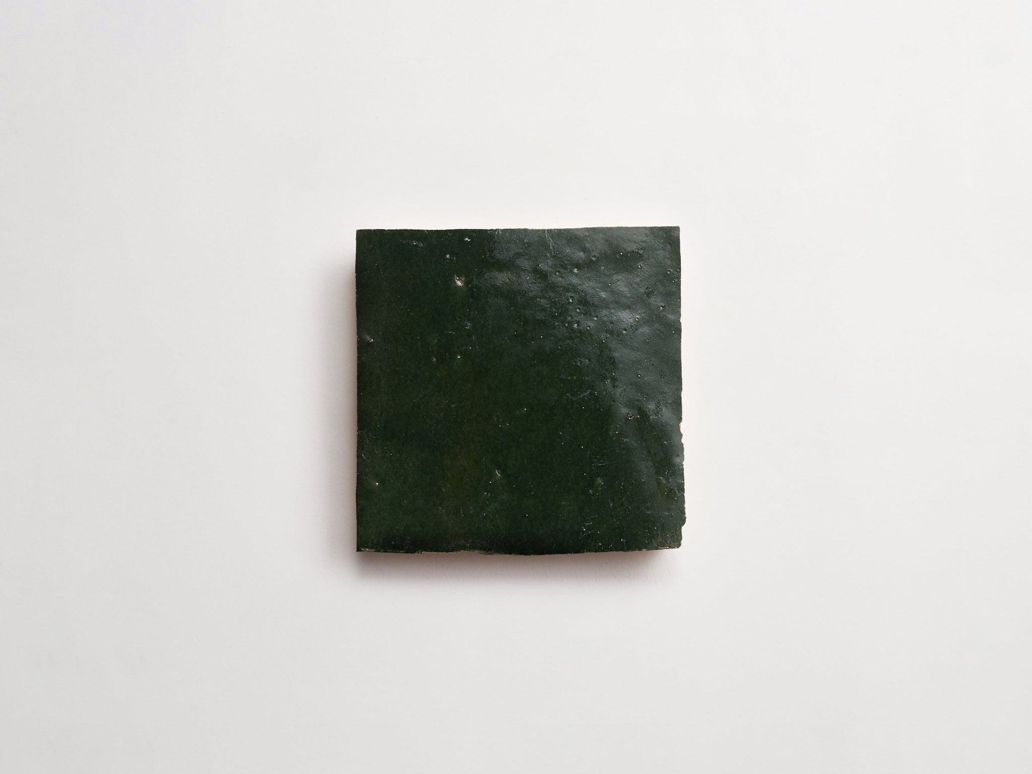 zellige | cindered olive | square ~ 4"x4"x0.375"