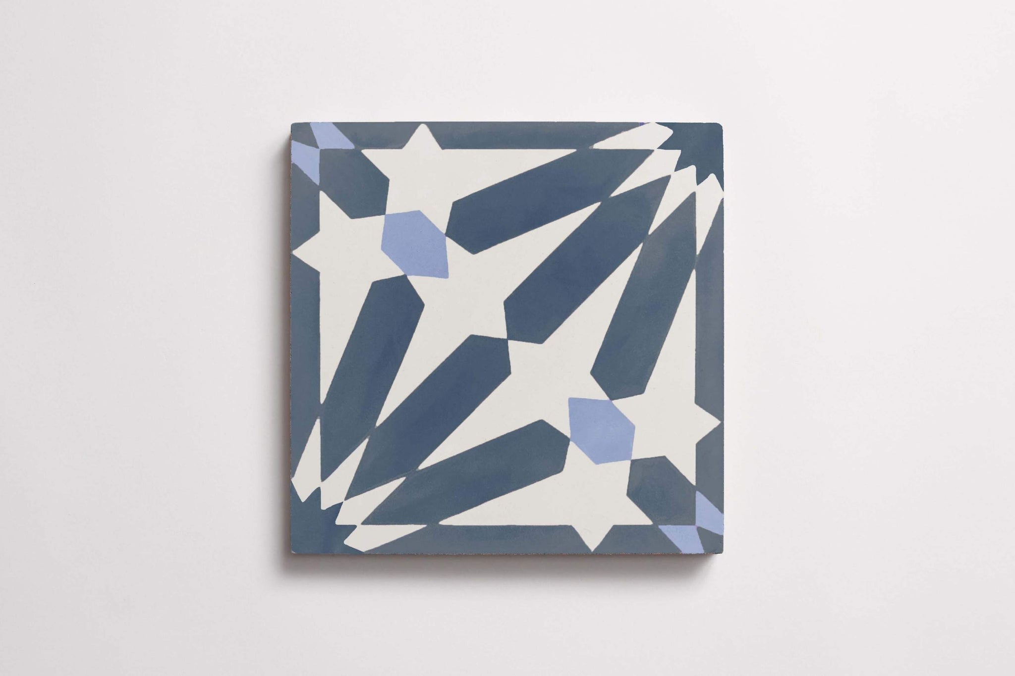 cement | big al | federal blue, white + nautical blue ~ 8"x8"x0.625"