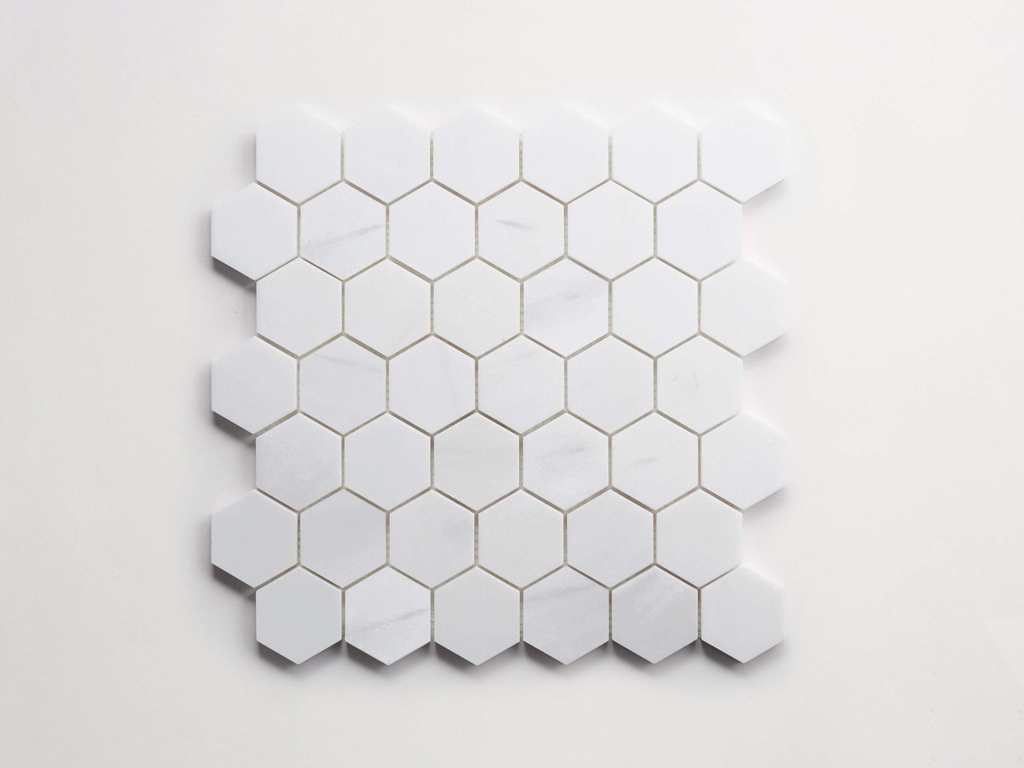 clé white dolomite | hex mosaic sheet ~ 2.125"x2"x0.375"