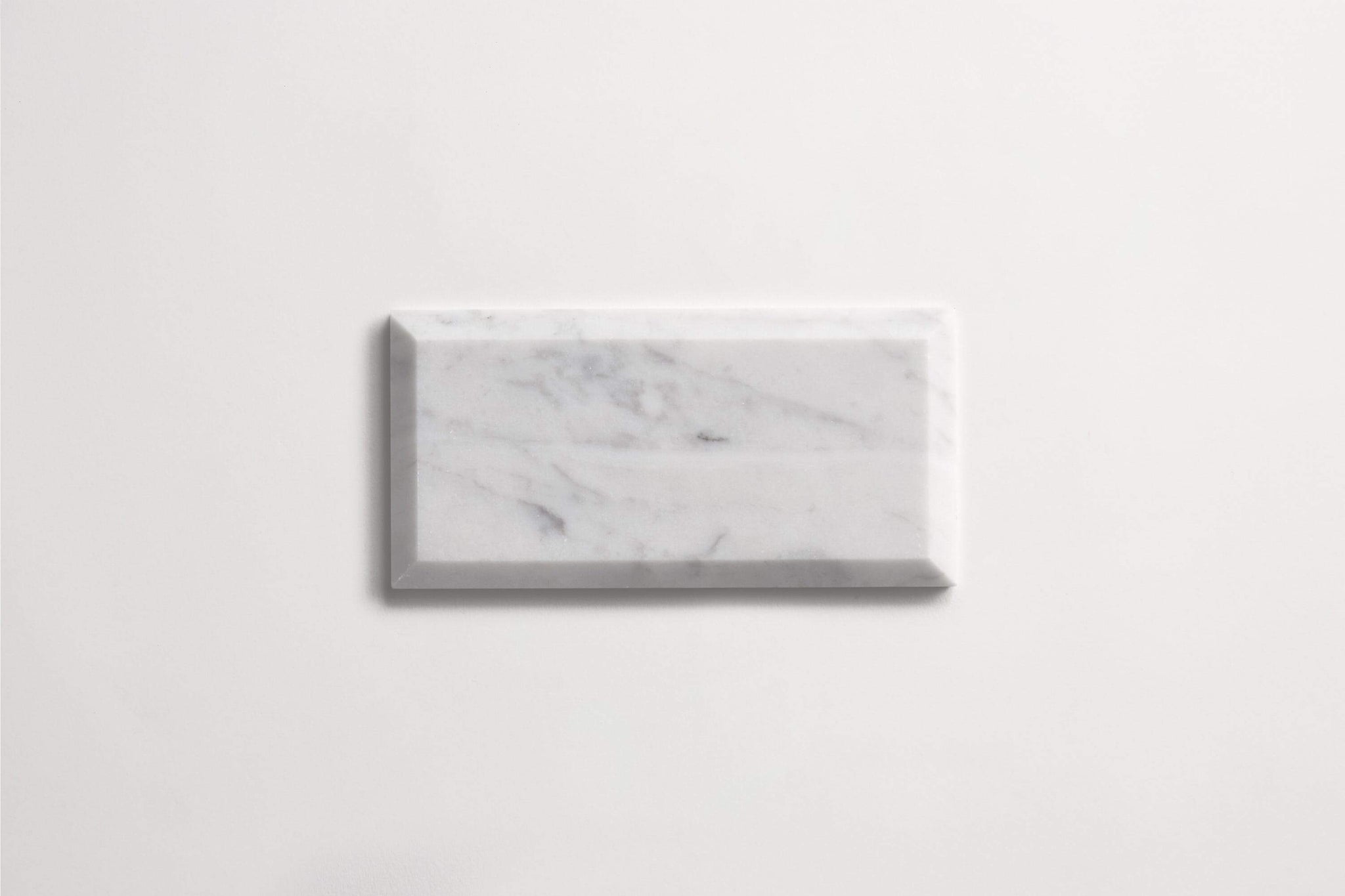 clé carrara | beveled subway ~ 3"x6"x0.375"