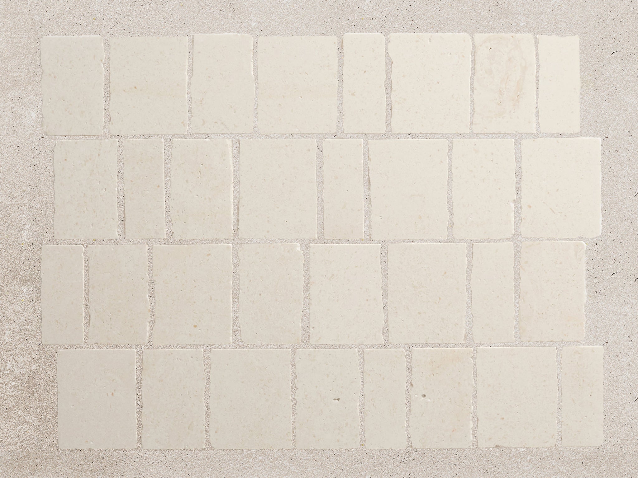 lapidary | rough cut mosaic sheet | white limestone (standard joint) ~ 11.125"x12.25"x0.375"