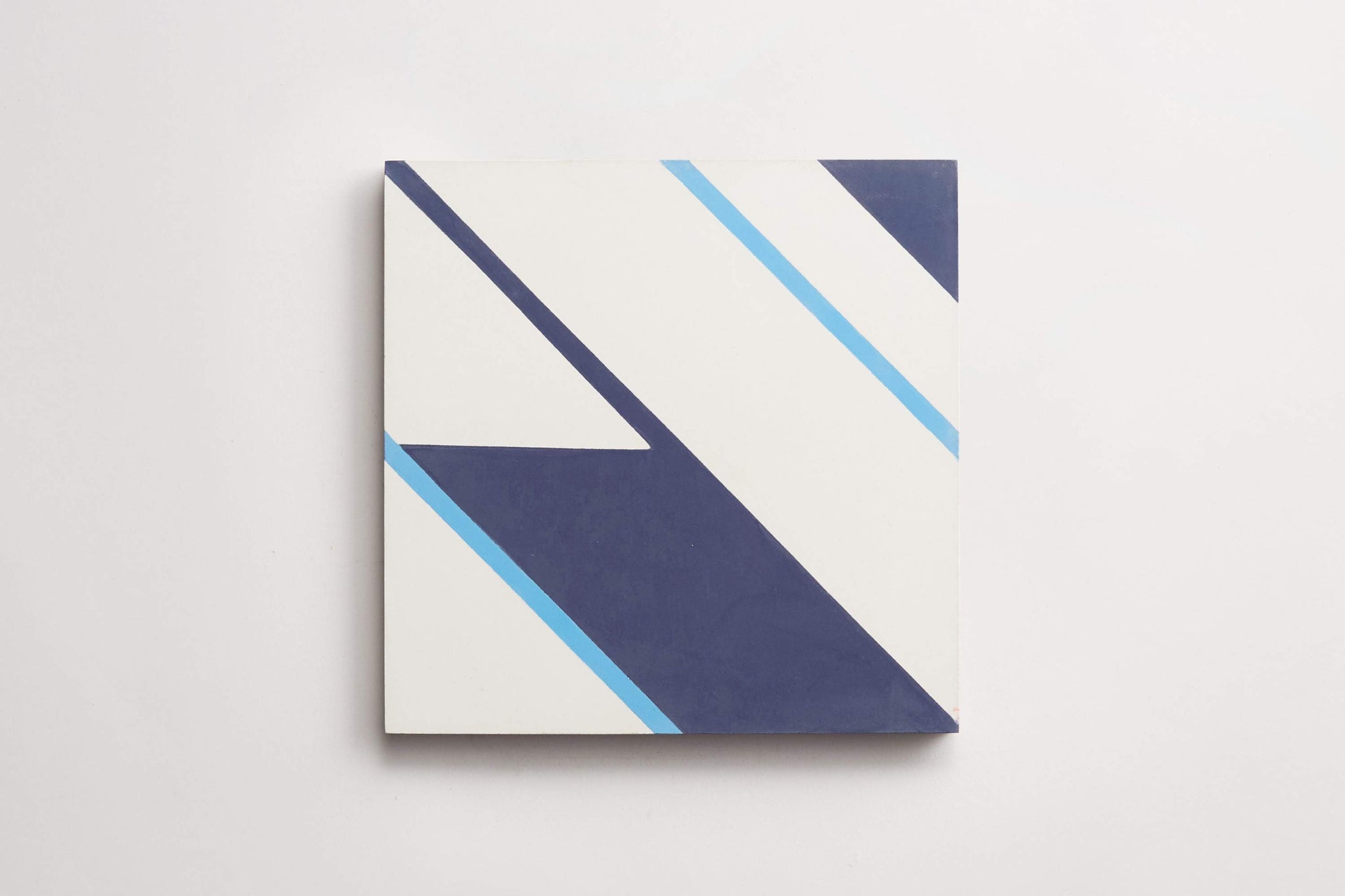 cement | coletivo muda | central pattern b | white, himalaya + happy blue ~ 8"x8"x0.625"