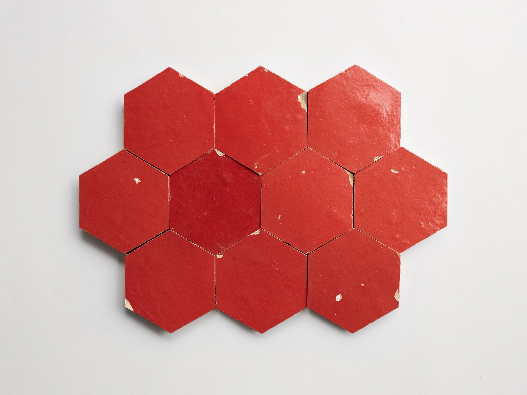 zellige | palace red | hex ~ 3.5"x4"x0.375"