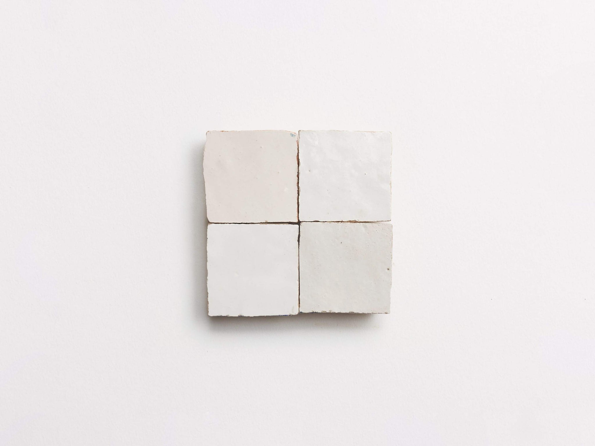 zellige | weathered white | unmounted square ~ 2"x2"x0.375"