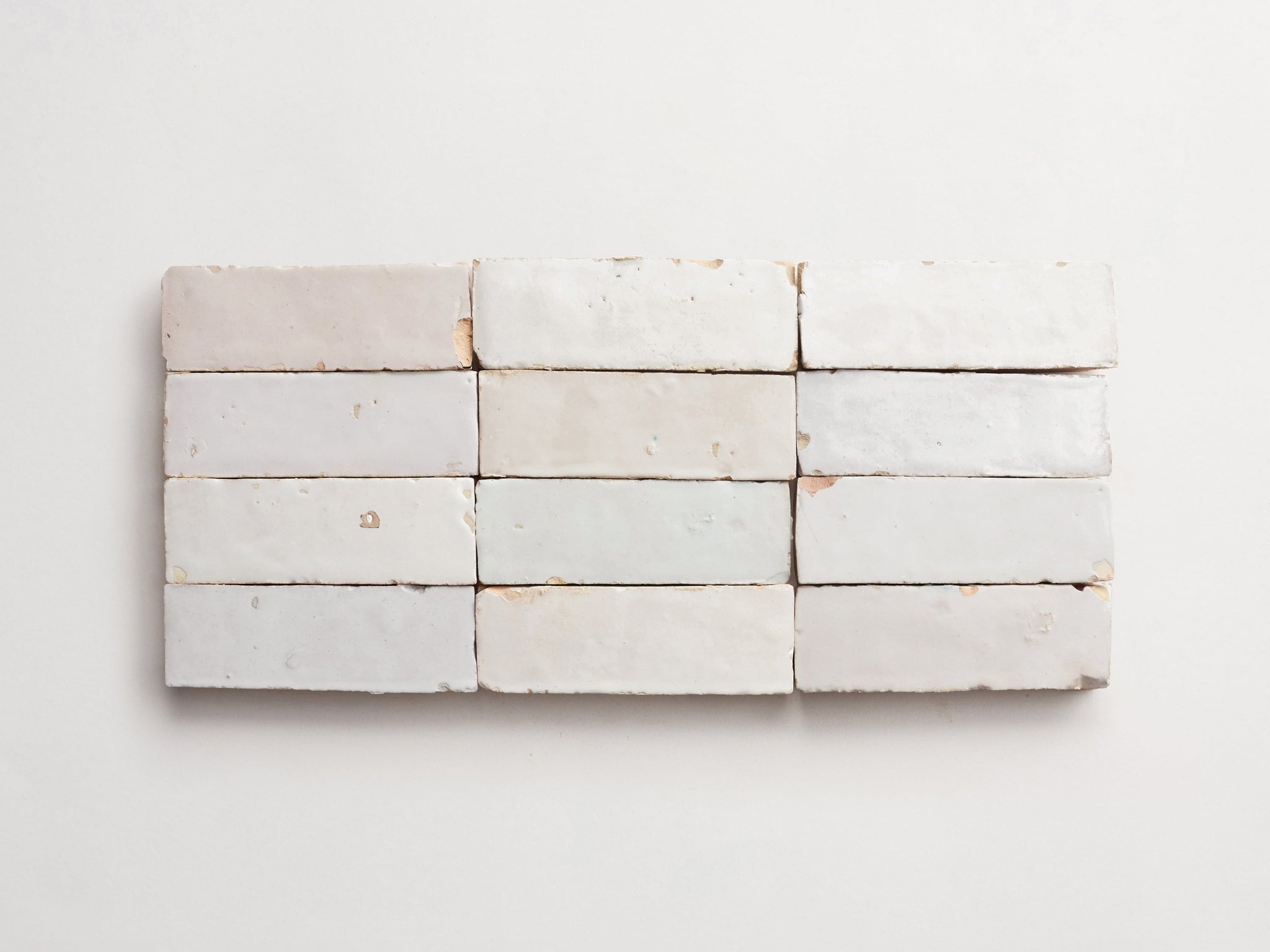 zellige | weathered white | bejmat ~ 2"x6"x0.75"