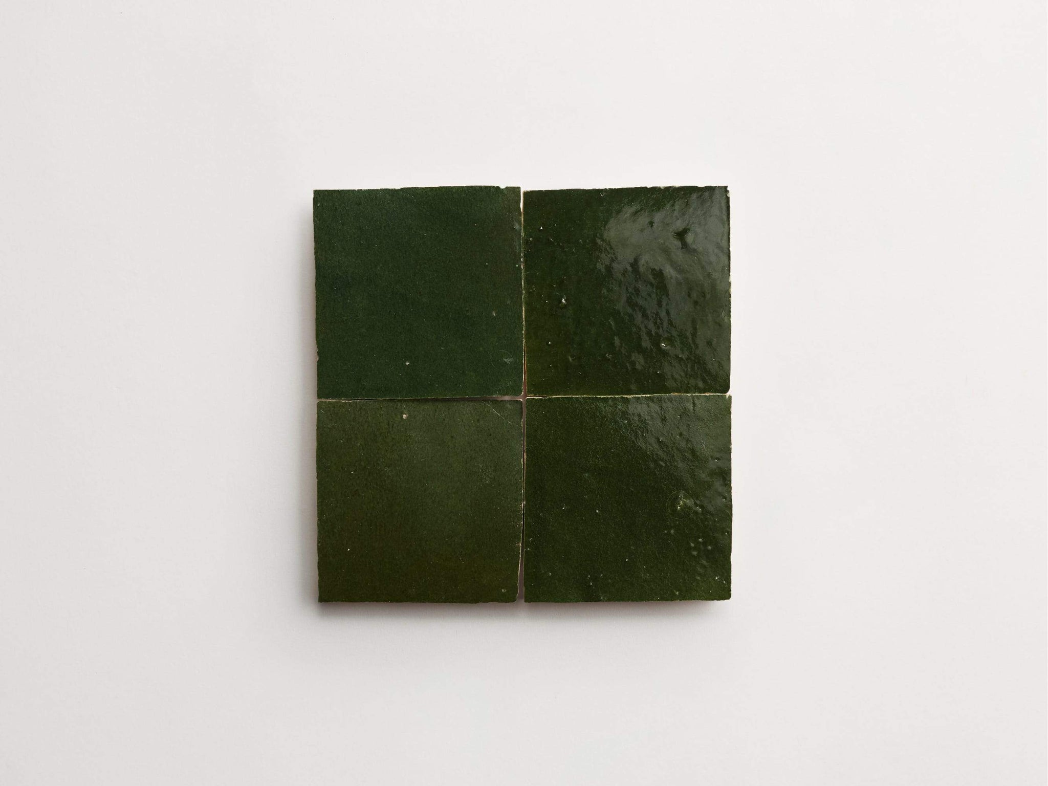 zellige | cindered olive | square ~ 4"x4"x0.375"