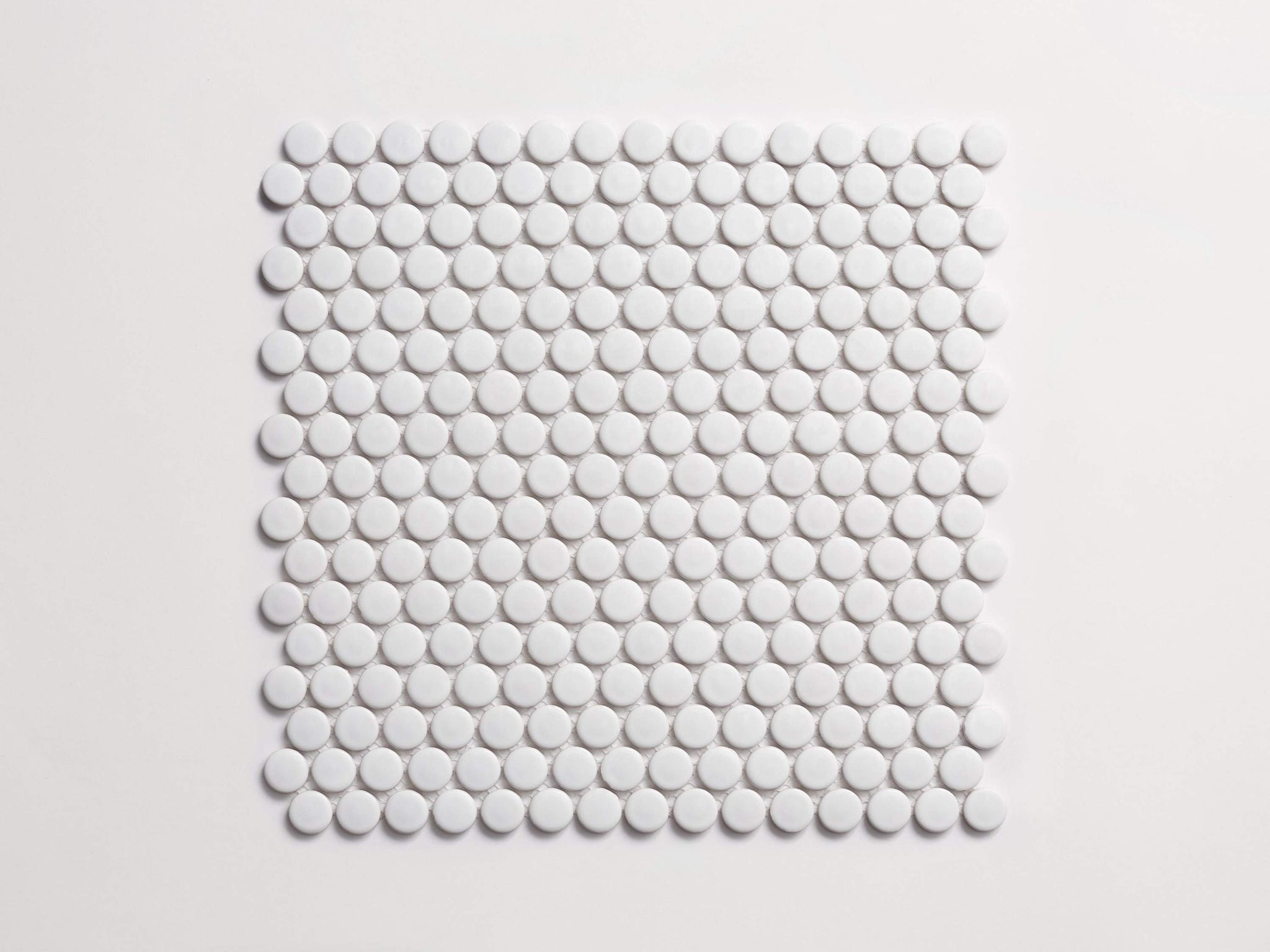 porcelain | white matte | penny rounds mosaic sheet ~ 0.75"x0.75"x0.125"