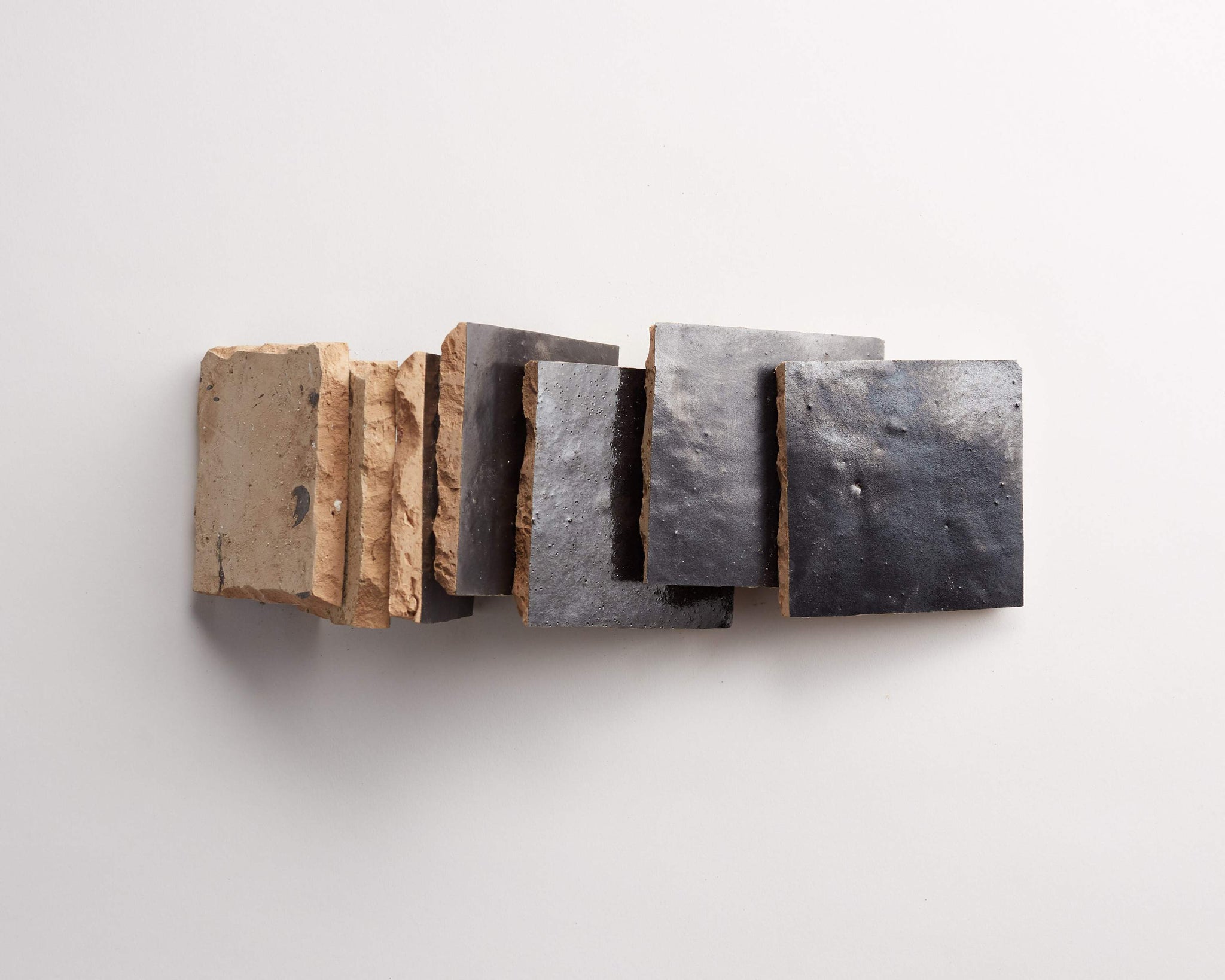 zellige | charred cedar (textured satin) | square ~ 4"x4"x0.375"