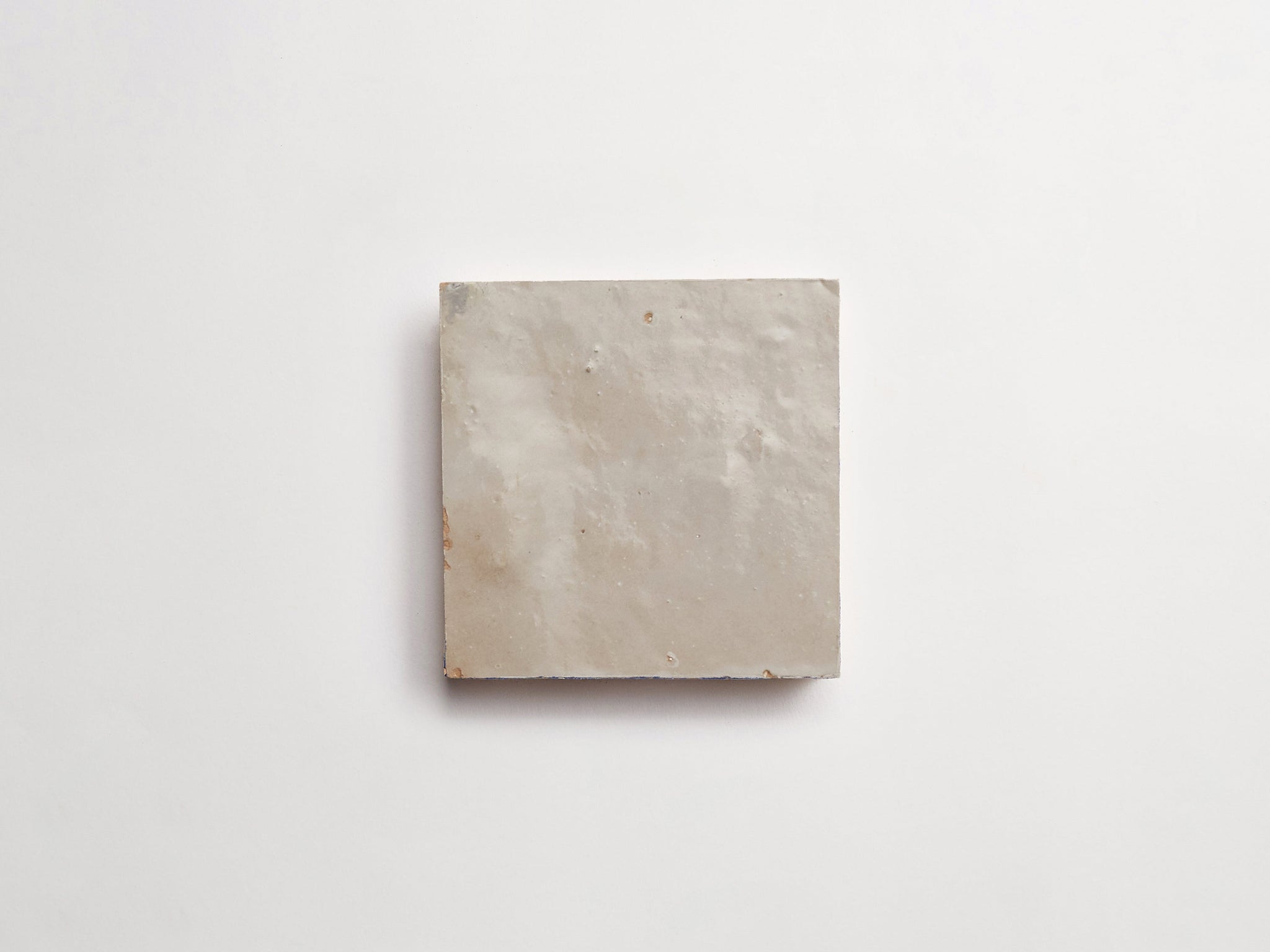 zellige | parched vellum | square ~ 4"x4"x0.375"