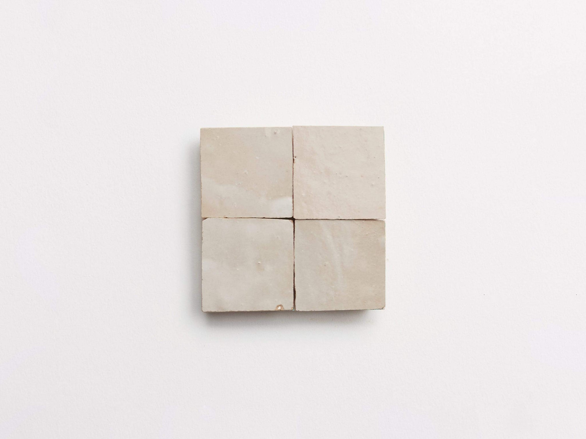 zellige | parched vellum | unmounted square ~ 2"x2"x0.375"