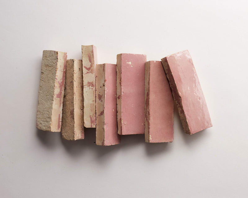 zellige tile | vintage rose pink subway bejmat | clé – clé tile